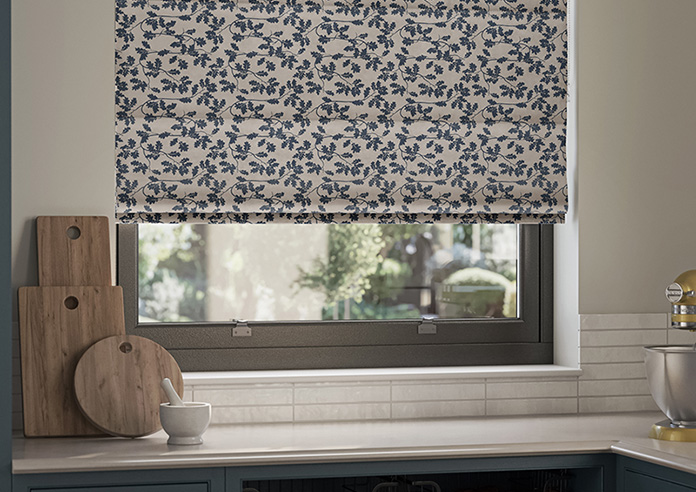 Oak Leaves Velvet, Monochrome - Twist&Fit Roman Blind - Image 5